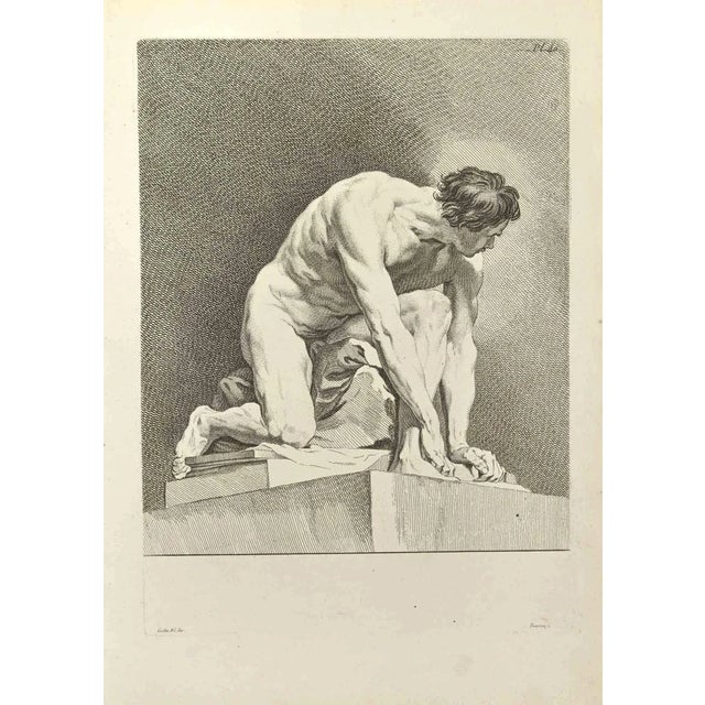 Nicholas Cochin, Posing Man, Etching, 1755 For Sale