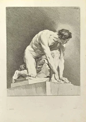 Nicholas Cochin, Posing Man, Etching, 1755