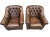 Restoration Hardware Distressed Leather Club Chair – Tufted English Library Lounge Chair With Rolled Arms & Brass Casters For Sale - Image 12 of 17