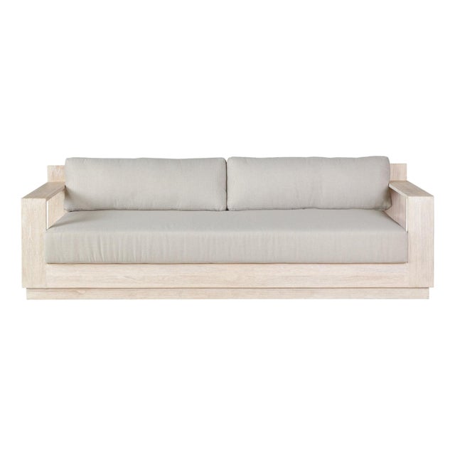 Imperial Grove Outdoor Solid Teak Wood, Natural Look Sofa - 84" For Sale