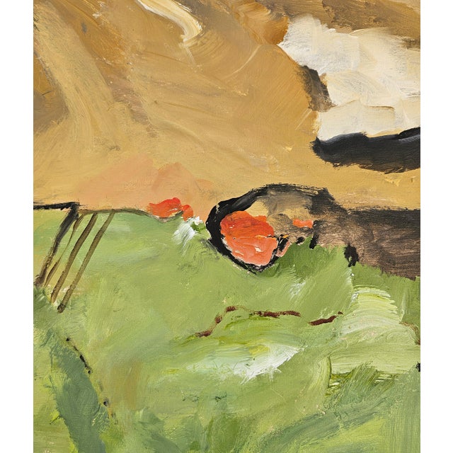 The artist is a life long lover of mountains and interesting geology. She made this piece after a hike, in the style of...