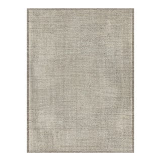 Rug & Kilim’s Textural Kilim With White Textural Stripes and Black Accents For Sale