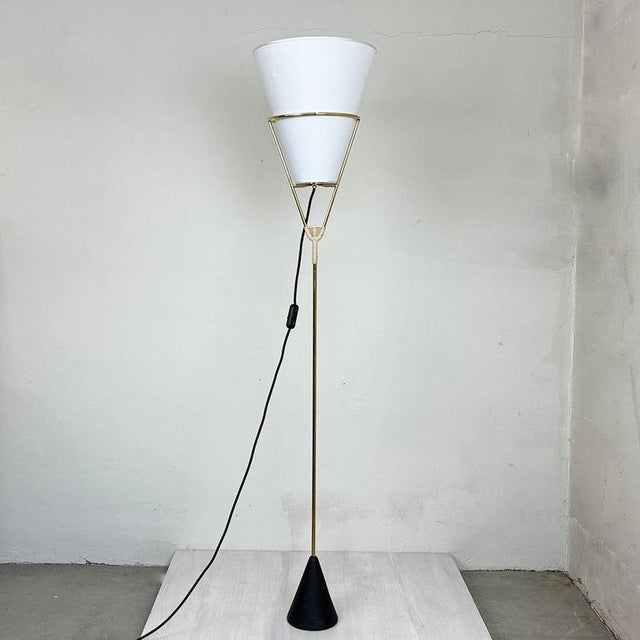 Mid-Century Austrian Vice Versa Floor Lamp in Brass and Iron attributed to Carl Auböck, 2025 For Sale - Image 6 of 11
