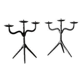 Candlesticks by Jean Touret for Artisans de Lozère, 1950s, Set of 2 For Sale