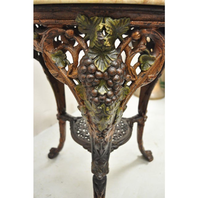 Antique English Victorian Cast Iron Round Marble Top Pub Table Chairish