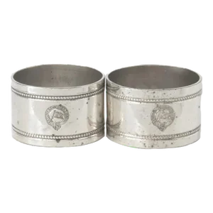 Midcentury P & O Steamship Hotelware Napkin Rings, a Pair