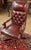English Hancock and Moore Tufted Oxblood Red Leather Adjustable Office Desk Chair For Sale - Image 3 of 10