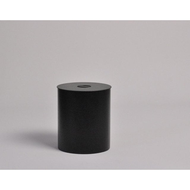 Contemporary Round Wooden Container with Hard Lid by villahomecollection For Sale - Image 3 of 5