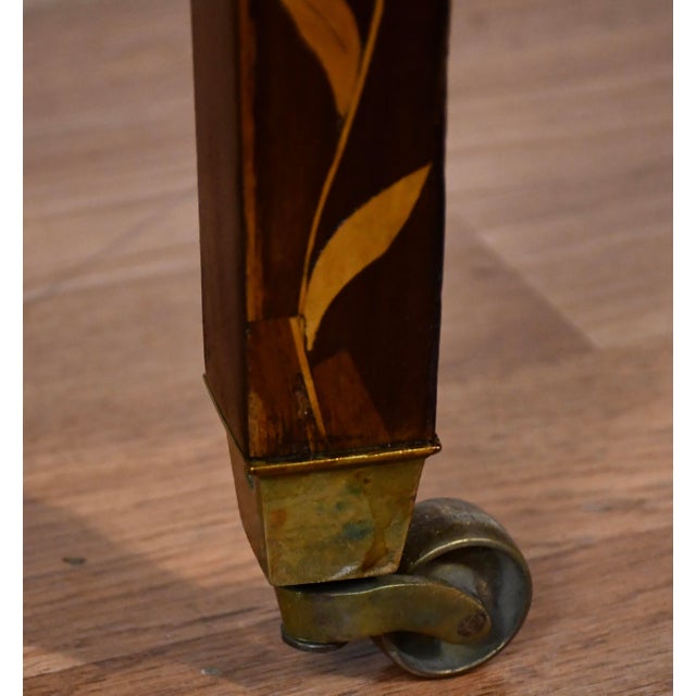 1900s Antique Dutch Marquetry Mahogany Pembroke Drop-Leaf Coffee Table For Sale - Image 14 of 16