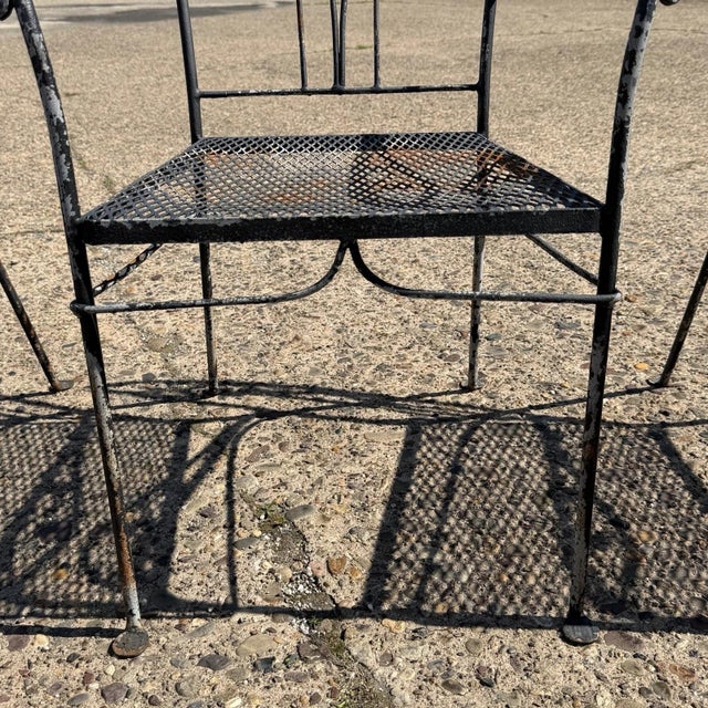 Mid 20th Century Salterini Style Wrought Iron Garden Patio Dining Set by Florentine Craft Studio For Sale - Image 10 of 18