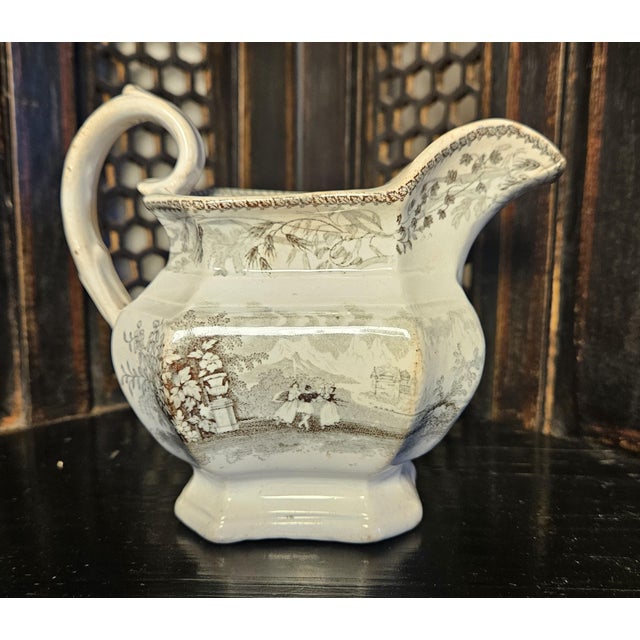 Mid 18th Century English Regency Black "Bat Printed" Creamer For Sale - Image 9 of 12