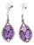18k (750) White Gold Natural Amethyst and Diamond Earring - Set of 2 For Sale