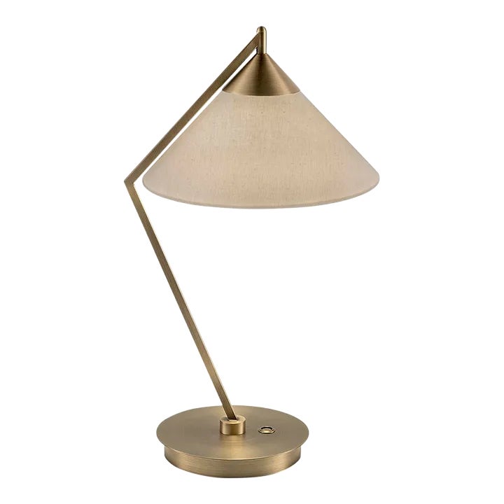 Golden Bronze Bureau Table/Desk Lamp With Shade | Chairish