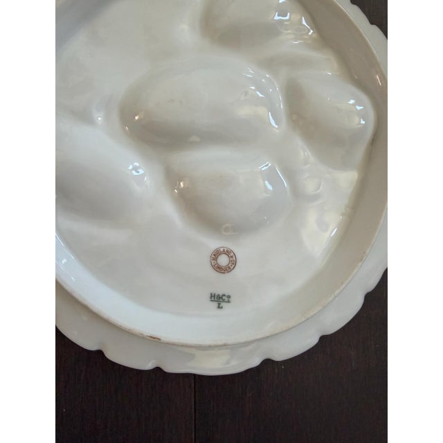 Set/6 Rare Antique French Haviland & Co. Limoges Porcelain Turkey Pattern Oyster Plate 8.75" With Sea Creatures For Sale - Image 13 of 16
