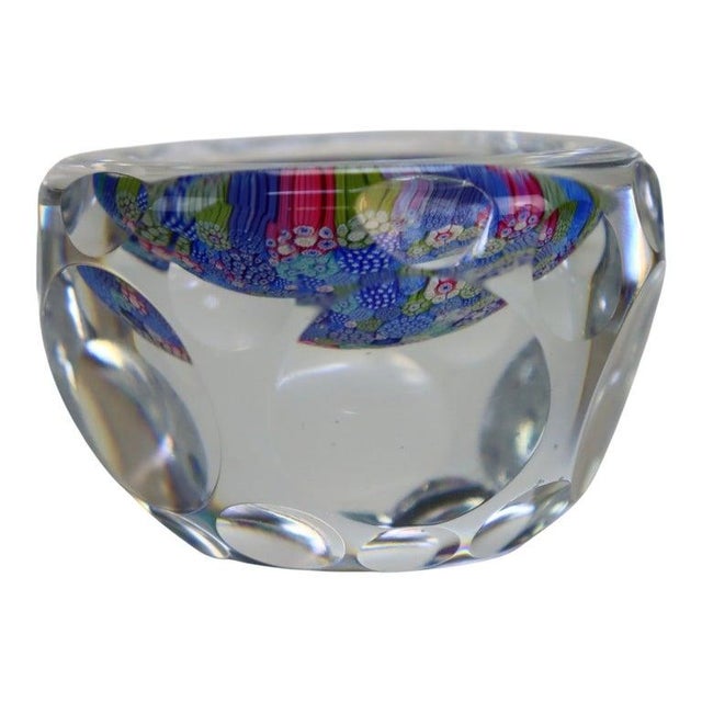 English Whitefriars Glass Millefiori Faceted Glass Paperweight C1920 For Sale - Image 10 of 12