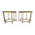 Vintage Labarge Side Tables Brass Glass Hoof Footed Octagonal Pair For Sale