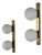 Stilnovo Brass and Opaline Glass Double Sconces, Italy, 1960s, Set of 2 For Sale
