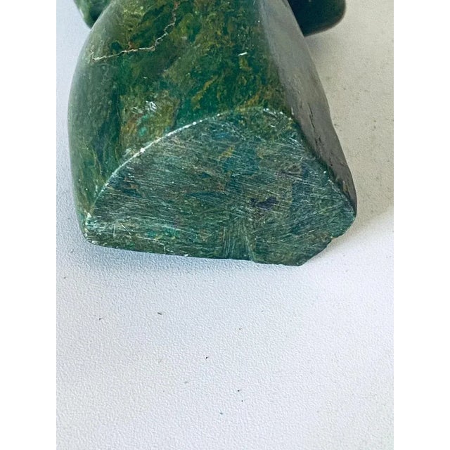 Carved Malchite Head Sculpture, 1950s For Sale - Image 6 of 8
