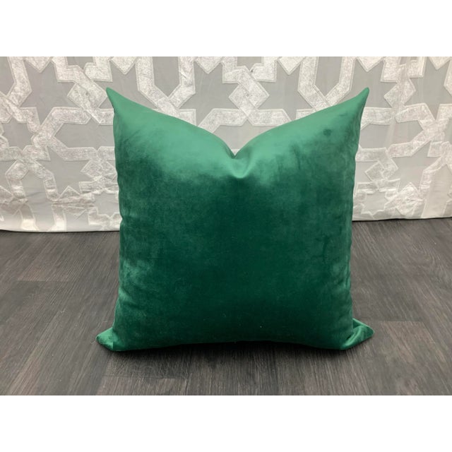 Contemporary Green Velvet Decorative Pillow Cover For Sale - Image 13 of 13