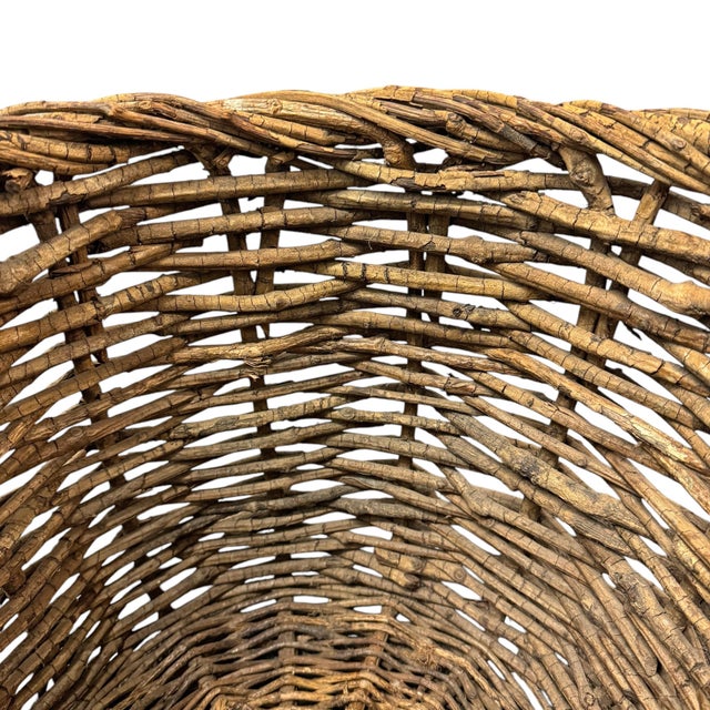 20th Century American Hand-Woven Birch Basket For Sale - Image 9 of 12