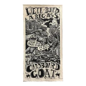 Barn Stormers David Ellis “We Built a Big-Ass Cardboard Goat” Giant Block Print