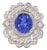 2.58 Carat Old European Cut Diamond Blue Sapphire Gold Ring, Size 6.5 For Sale