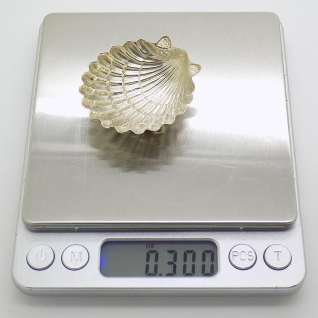 Vintage Italian Handmade Silver Shell Shaped Mini Bowl, 1970s For Sale - Image 9 of 10