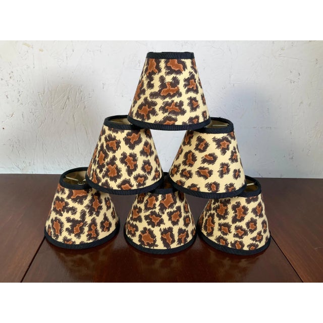 Leopard Print Chandelier Shades - Set of 6 For Sale - Image 4 of 4