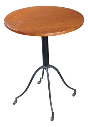 Industrial Cast Iron Round Cherry Side Accent Table Pedestal Plant Stand 29"