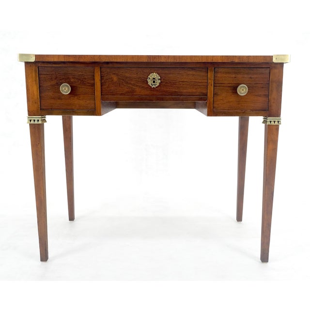 Wood Baker Very Fine All Rosewood & Brass Gallery Trim Petit Desk Console Table MINT! For Sale - Image 7 of 14