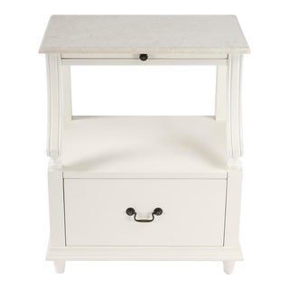 Mabel Marble Nightstand, White For Sale