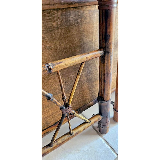 1980s Vintage French Bamboo & Rattan Folding Étagère - Mid-Century Modern Style With Elegant Metal Accents For Sale - Image 13 of 13