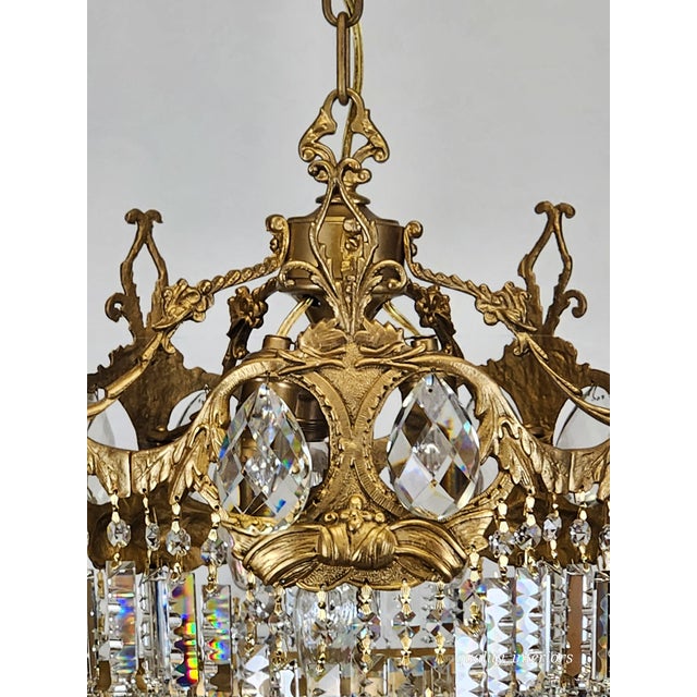 1910s Antique Circa 1910 Double Serpent Wedding Cake Chandelier - Rare For Sale - Image 5 of 12