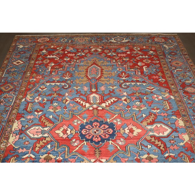 Early 20th Century Antique Zabihi Collection Persian Heriz Rug - 9'2" x 13' For Sale - Image 11 of 12