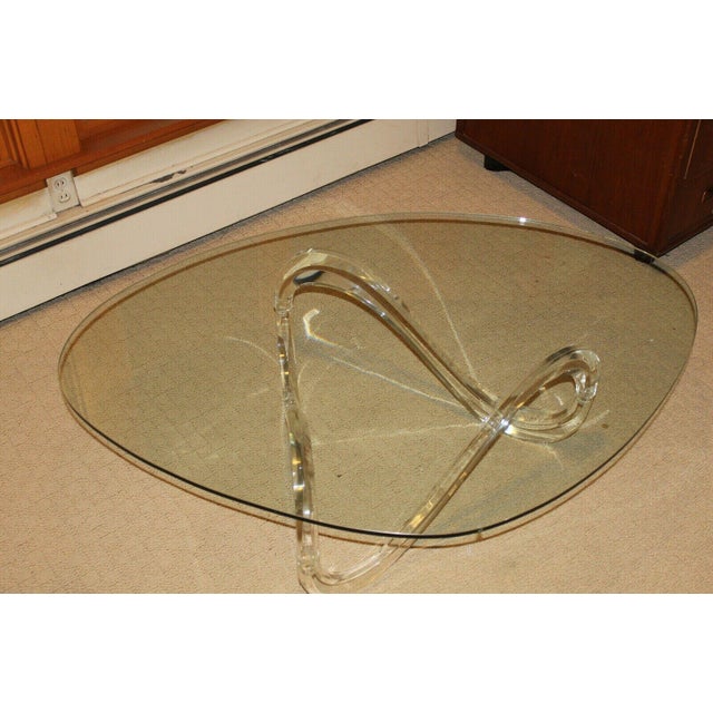 Shlomi Haziza Coffee Table With Lucite Acrylic & Glass Post Shlomi Haziza Coffee Table - A Modern Masterpiece Indulge in...