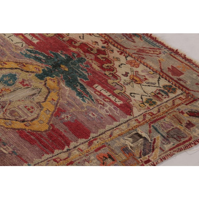 Traditional Antique Ghiordes Tapestry in Bold Ruby and Sapphire Tribal Medallions - Rug & Kilim For Sale - Image 3 of 8