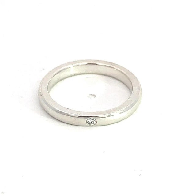 1990s 1990s Tiffany & Co Estate Diamond Ring 4.5 Sterling Silver 2.5 mm By Peretti, Size 4.5 For Sale - Image 5 of 7