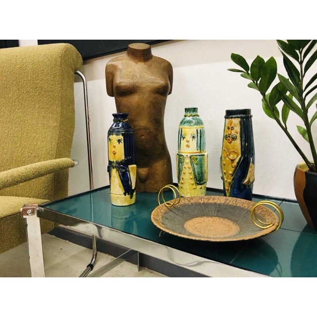 Mid-Century Modern Industrial Artist Ceramic Vase by Erzsébet Fórizsné Sárai, Hungarian, 1970s For Sale - Image 3 of 8