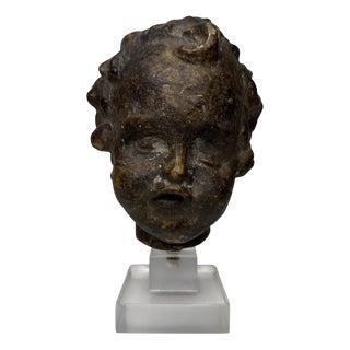 Tuscan Artist, Sculpture Depicting a Cherub's Head, 1500, Terracotta For Sale