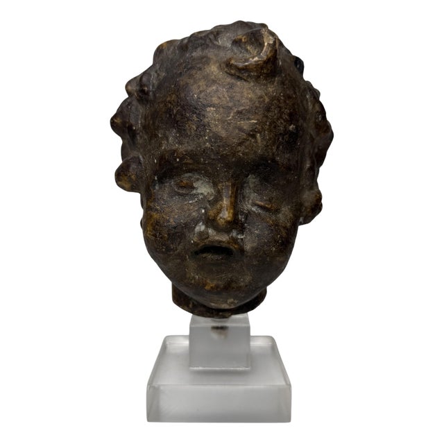 Tuscan Artist, Sculpture Depicting a Cherub's Head, 1500, Terracotta For Sale