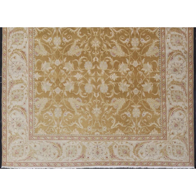 Vintage Hand-Knotted Amritsar Rug With All-Over Floral Design in Neutral Tones For Sale - Image 4 of 12