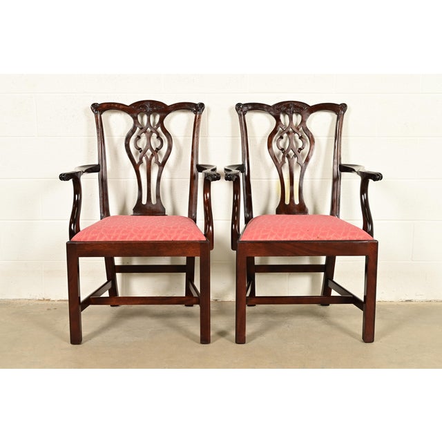 Stickley Georgian Carved Mahogany Armchairs, Pair For Sale - Image 15 of 15