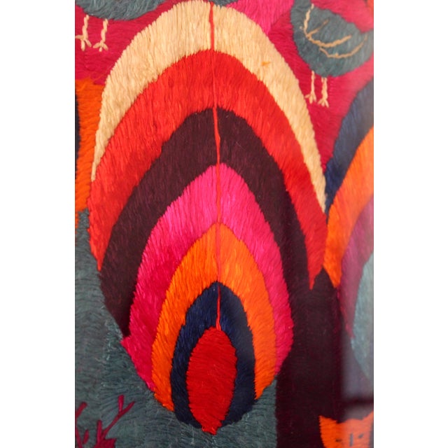 Red Rare Framed Maya Paya Ceremonial Textile – Patzún, Guatemala For Sale - Image 8 of 10