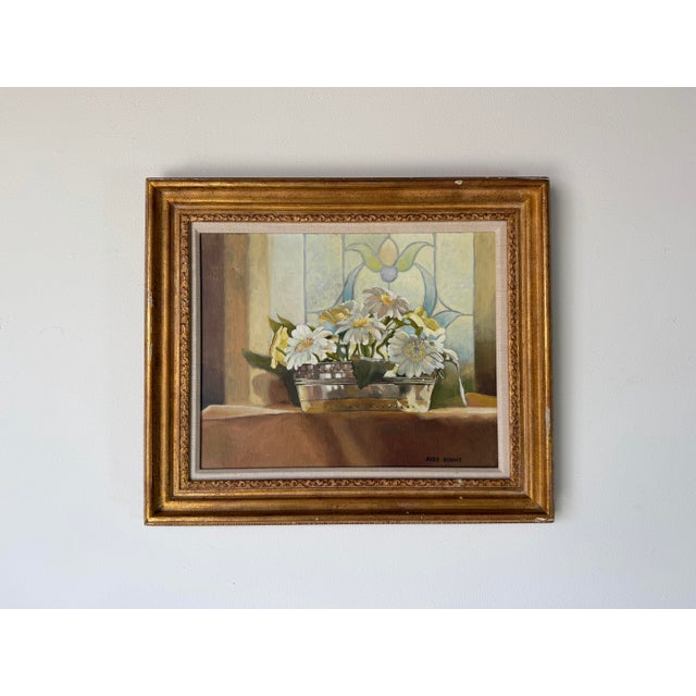 Mid-Century Modern 1970’s Ardis Shanks Impressionist Floral Still Life Oil on Canvas Painting, Framed For Sale - Image 3 of 11