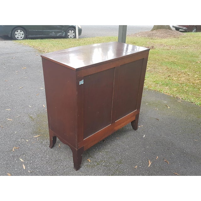 Late 20th Century Georgian Bow Front Inlaid Chest of Drawers For Sale - Image 9 of 11