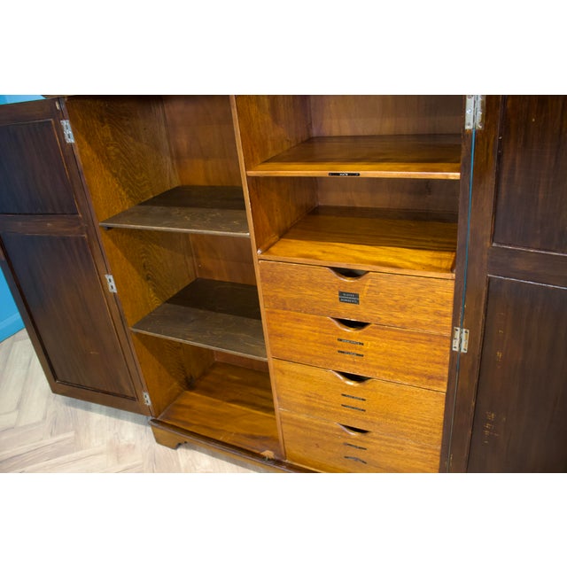 Brown Vintage Art Deco Tallboy in Oak in the style of Heals, 1930s For Sale - Image 8 of 11