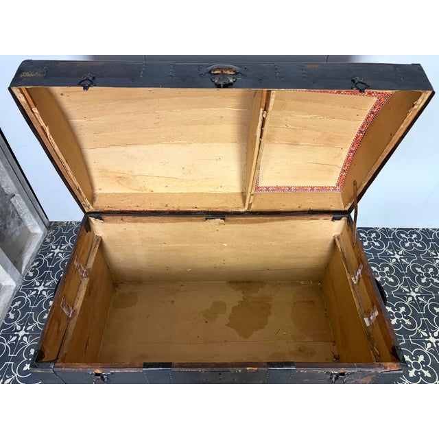 Antique Victorian Barrel Dome Trunk, 19th Century For Sale - Image 13 of 15