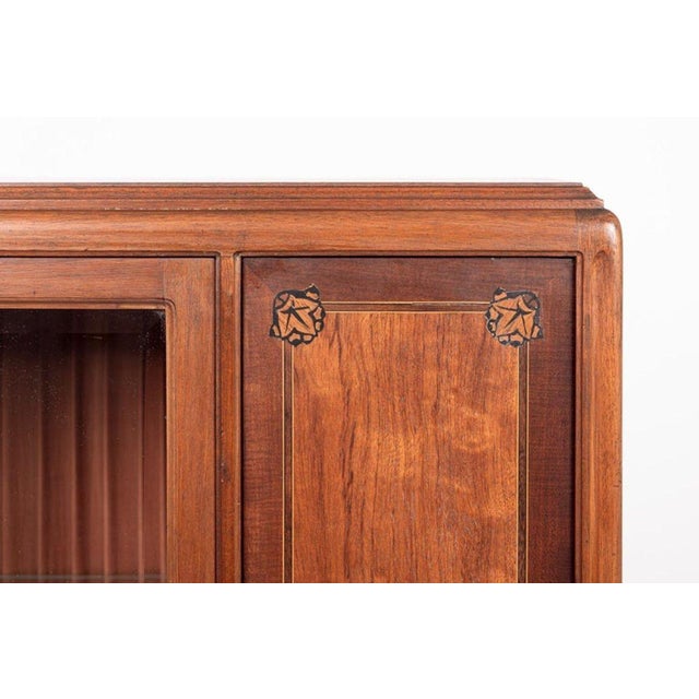 Brown Antique Art Nouveau Inlaid Wooden Cabinet by Majorelle, France, Signed For Sale - Image 8 of 16