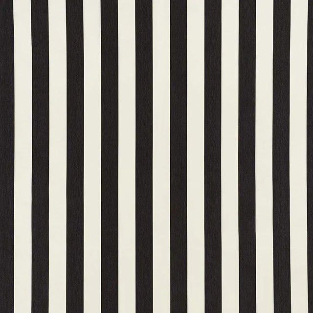Sample - Schumacher Andy Stripe Fabric in Black For Sale