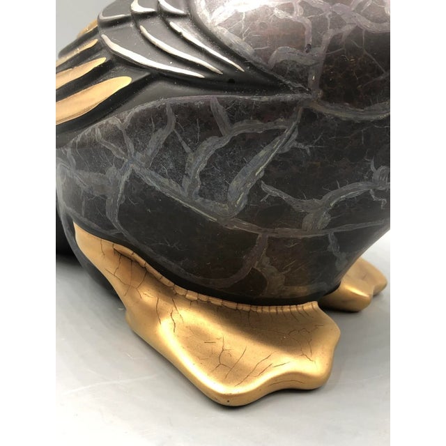 Ceramic Lastra Portugal Goose in Guild Black Ceramic, 1980s For Sale - Image 7 of 11